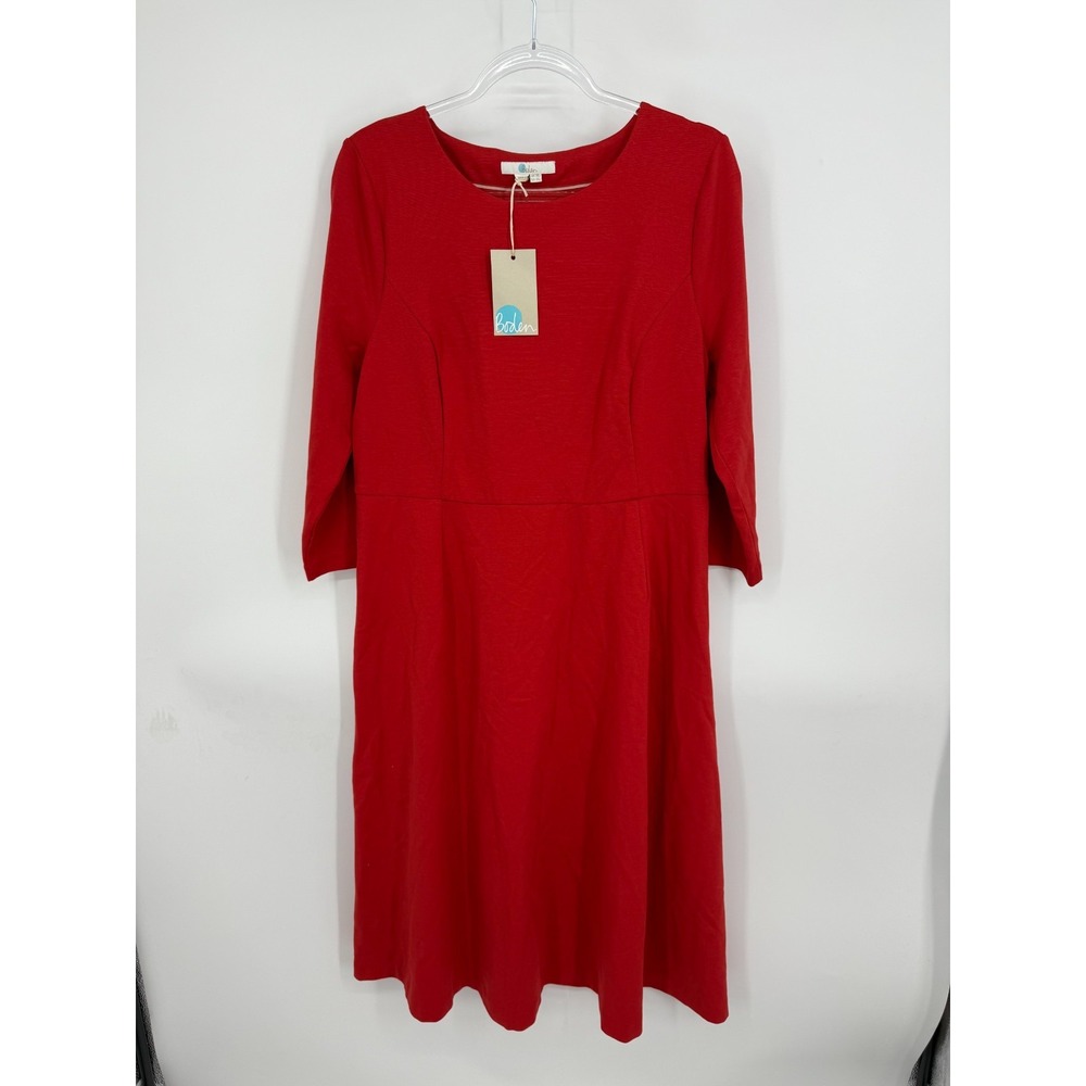 NWT Boden Zoe Ponte Knit Ribbed A-Line Sheath Dress Size 14L Classic Office Chic